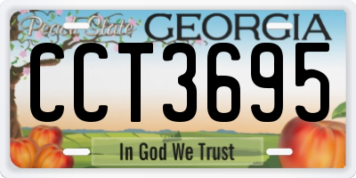 GA license plate CCT3695