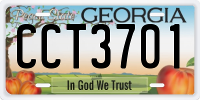 GA license plate CCT3701
