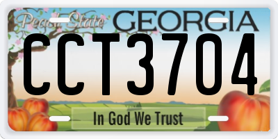 GA license plate CCT3704