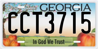 GA license plate CCT3715