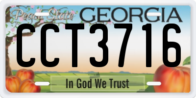 GA license plate CCT3716