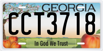 GA license plate CCT3718