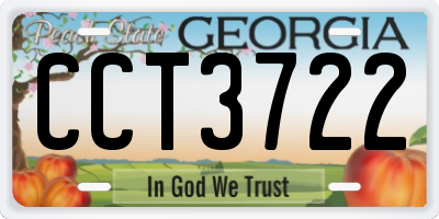 GA license plate CCT3722