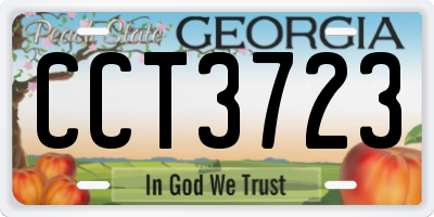 GA license plate CCT3723