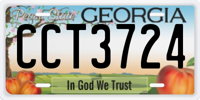 GA license plate CCT3724