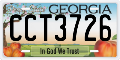 GA license plate CCT3726