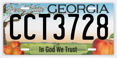 GA license plate CCT3728