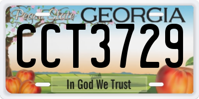 GA license plate CCT3729