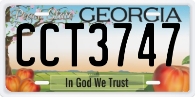 GA license plate CCT3747