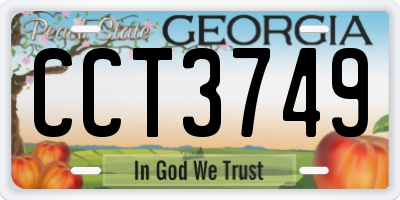 GA license plate CCT3749