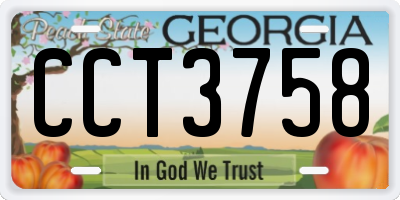 GA license plate CCT3758