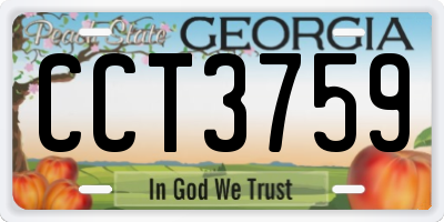 GA license plate CCT3759