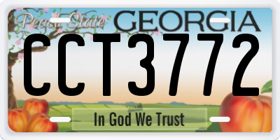 GA license plate CCT3772