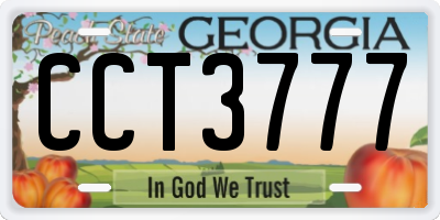 GA license plate CCT3777