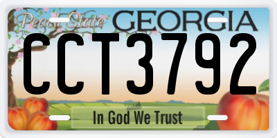 GA license plate CCT3792