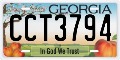 GA license plate CCT3794