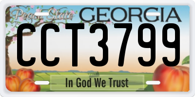 GA license plate CCT3799