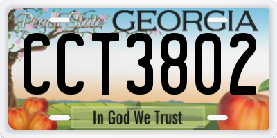 GA license plate CCT3802