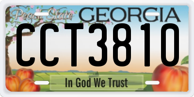 GA license plate CCT3810
