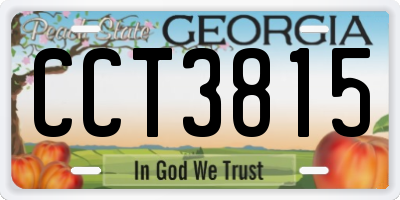 GA license plate CCT3815