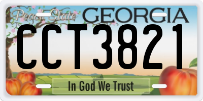 GA license plate CCT3821