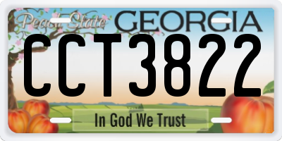 GA license plate CCT3822