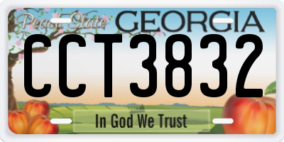 GA license plate CCT3832