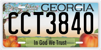 GA license plate CCT3840