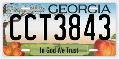 GA license plate CCT3843