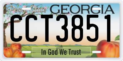 GA license plate CCT3851