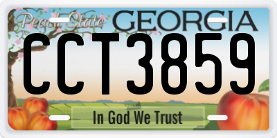 GA license plate CCT3859