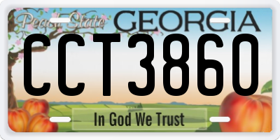 GA license plate CCT3860