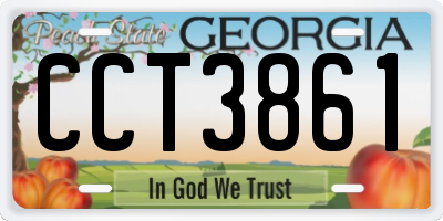 GA license plate CCT3861