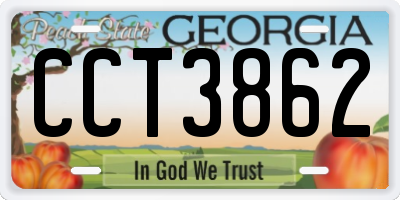 GA license plate CCT3862