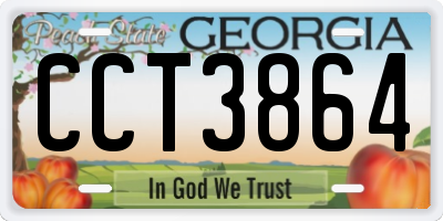 GA license plate CCT3864