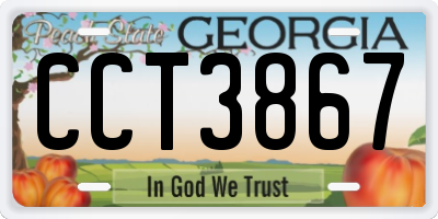 GA license plate CCT3867