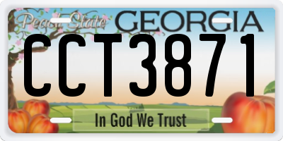 GA license plate CCT3871