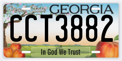 GA license plate CCT3882