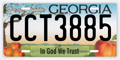 GA license plate CCT3885