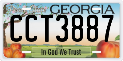 GA license plate CCT3887