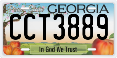 GA license plate CCT3889