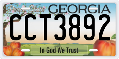 GA license plate CCT3892