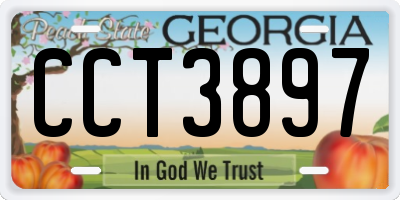 GA license plate CCT3897