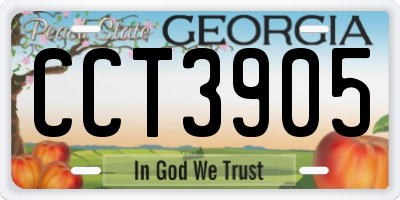 GA license plate CCT3905
