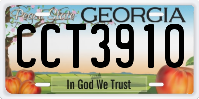 GA license plate CCT3910