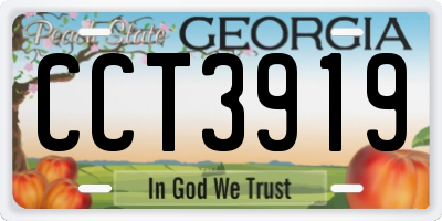 GA license plate CCT3919