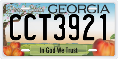GA license plate CCT3921