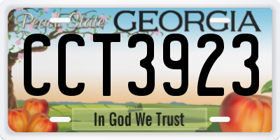 GA license plate CCT3923