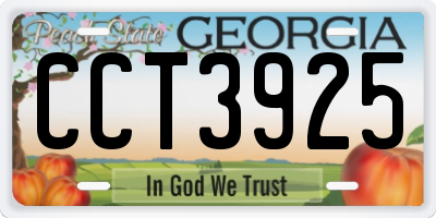 GA license plate CCT3925