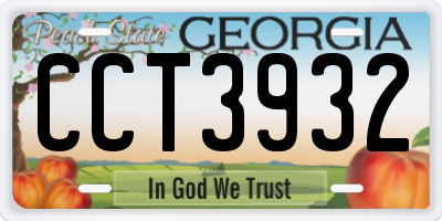 GA license plate CCT3932